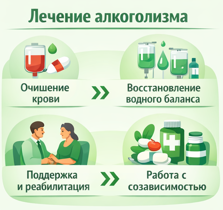 лечение алкоголизма в Шахунье этапы